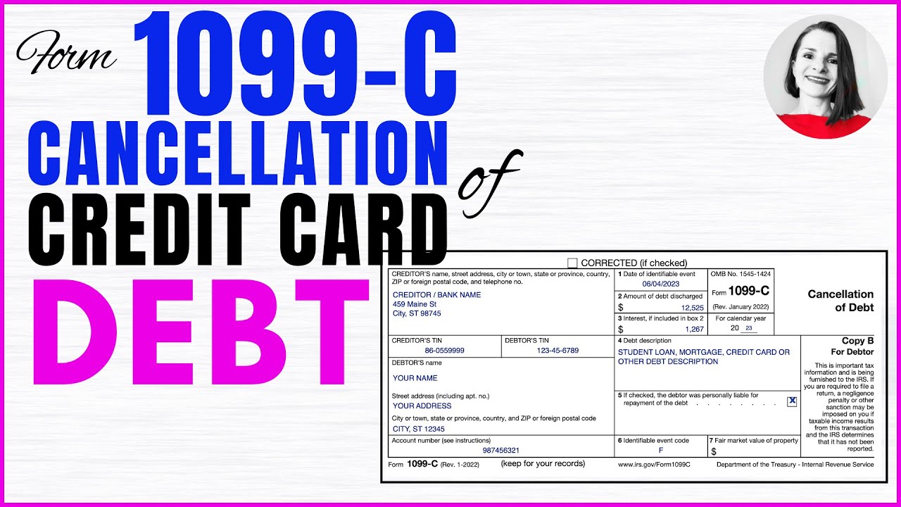 Cancellation of Credit Card Debt on Tax form 1099-C
