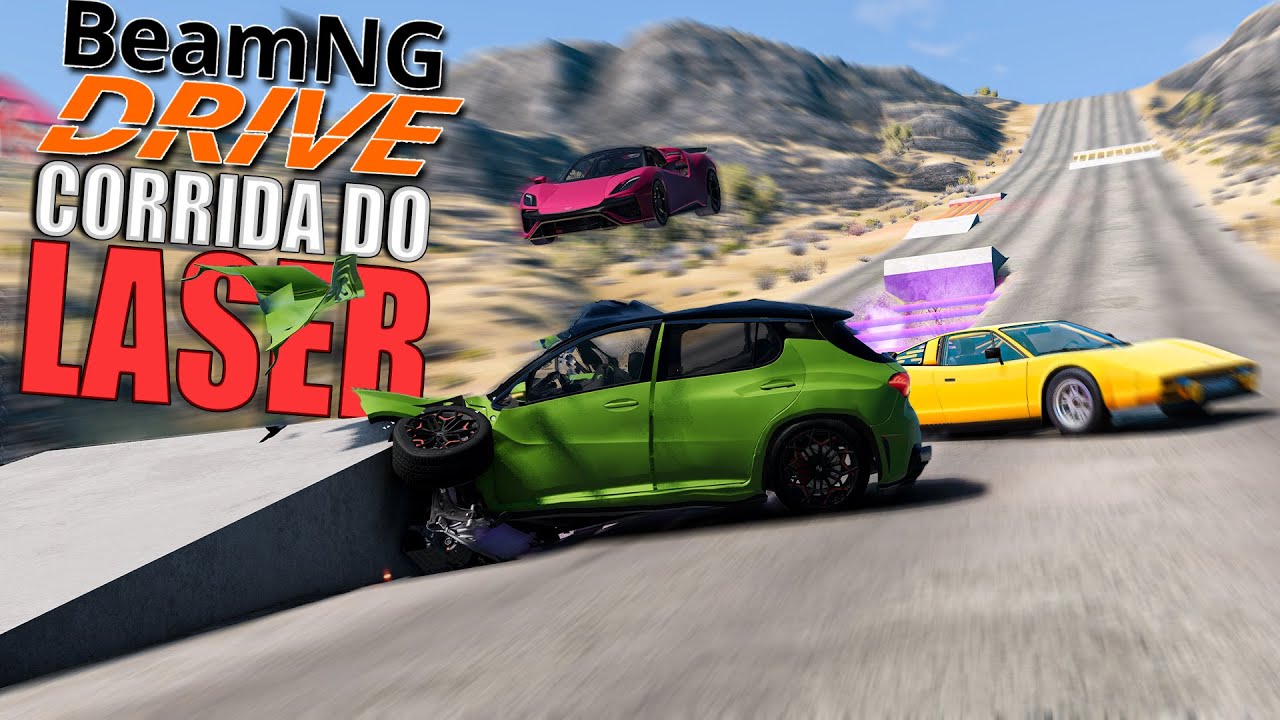 Corrida descendo o Morro dos Lasers no BeamNG Drive com Mods
