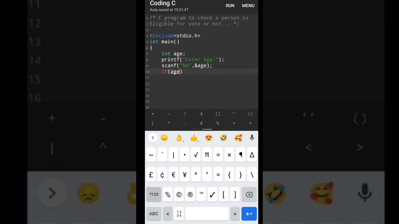 #C Program to check Eligibility for Vote | Eligible for vote or not in C | C programming | #shorts