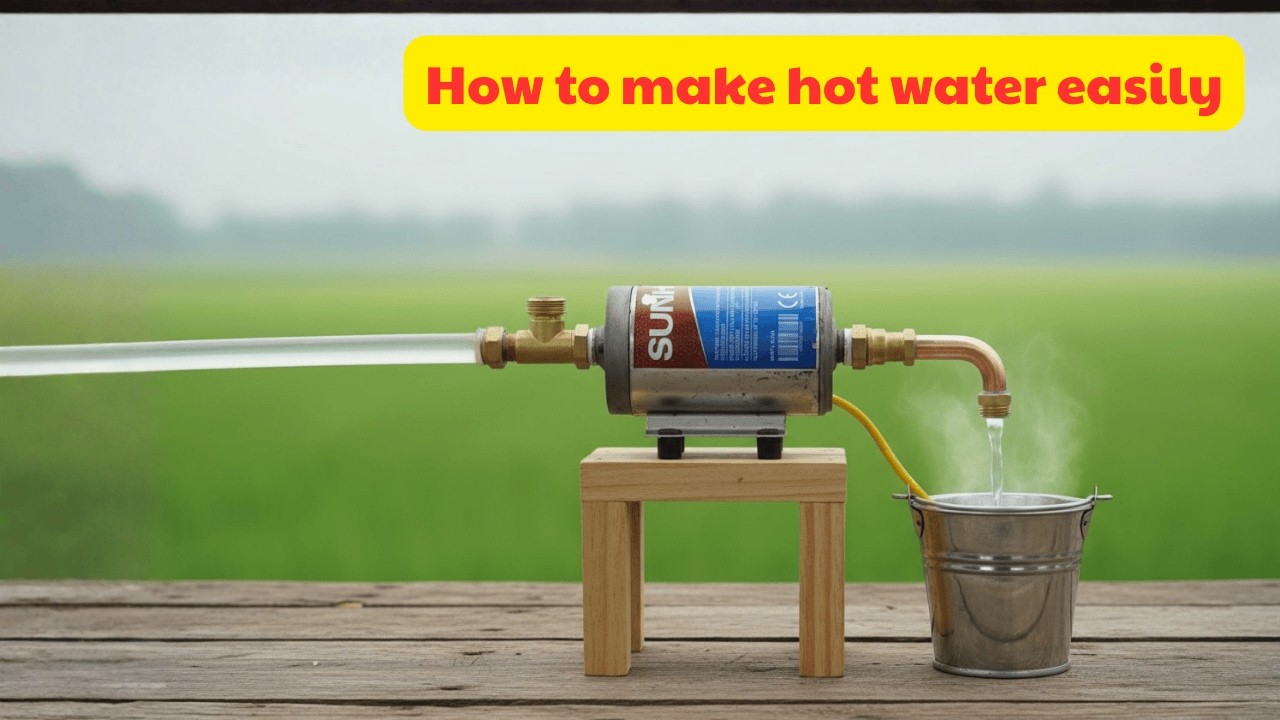 How to Make Hot Water Easily  DIY Instant Water Heater from a Mini Booster Pump