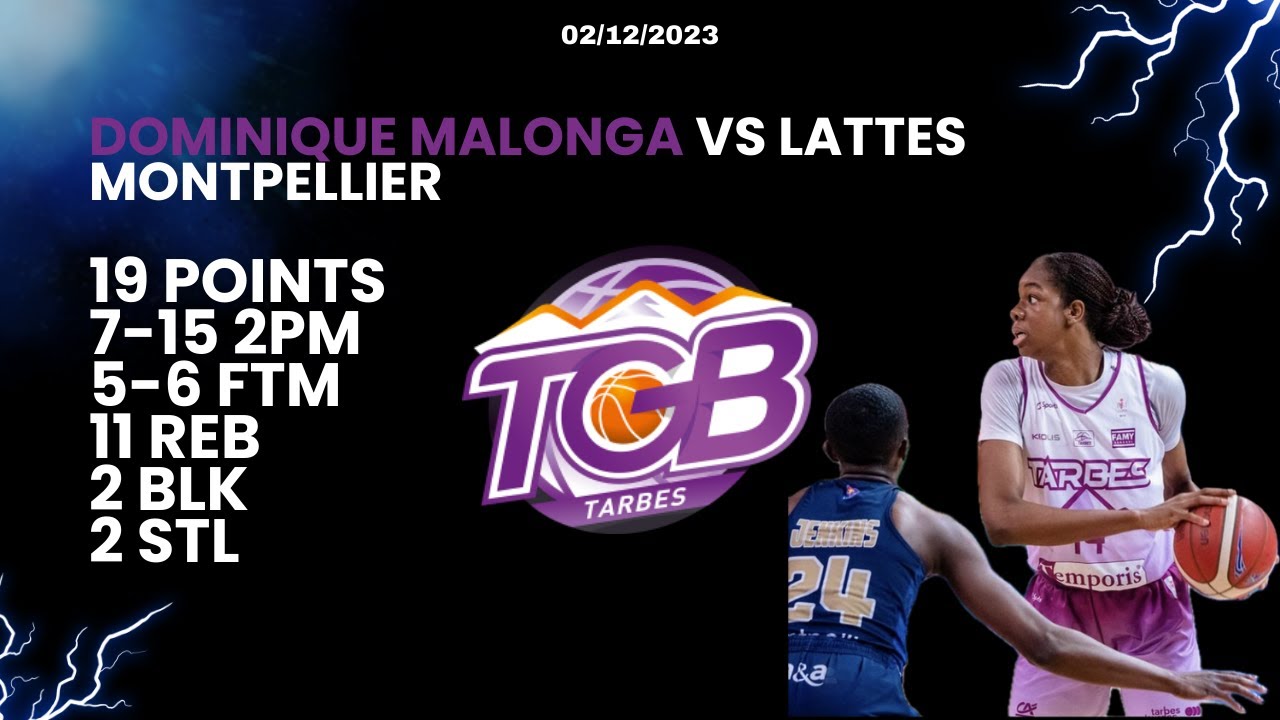 LFB J9 -  DOMINIQUE MALONGA 19 PTS HIGHLIGHTS VS LATTES MONTPELLIER