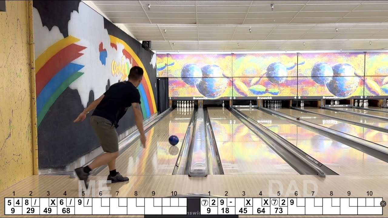 Bowling vs. Dad (Best Pinfall In 4 Games Wins)