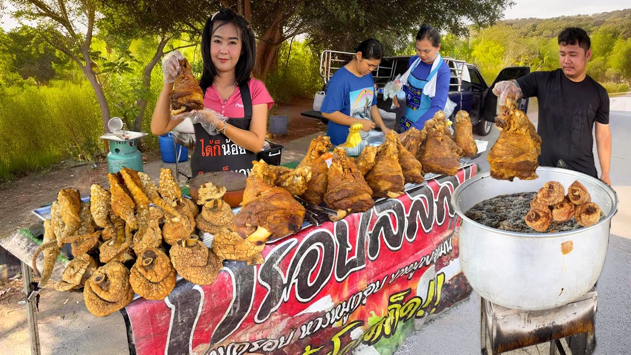Sold Out 200 Kg Huge Pork Legs & Crispy Pig Tail Just In 2 Hours | Thai Street Food