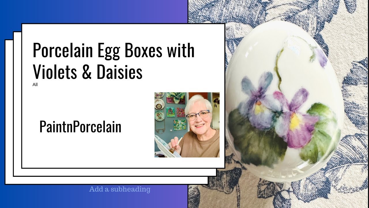 Porcelain Egg Boxes with Violets & Daisies