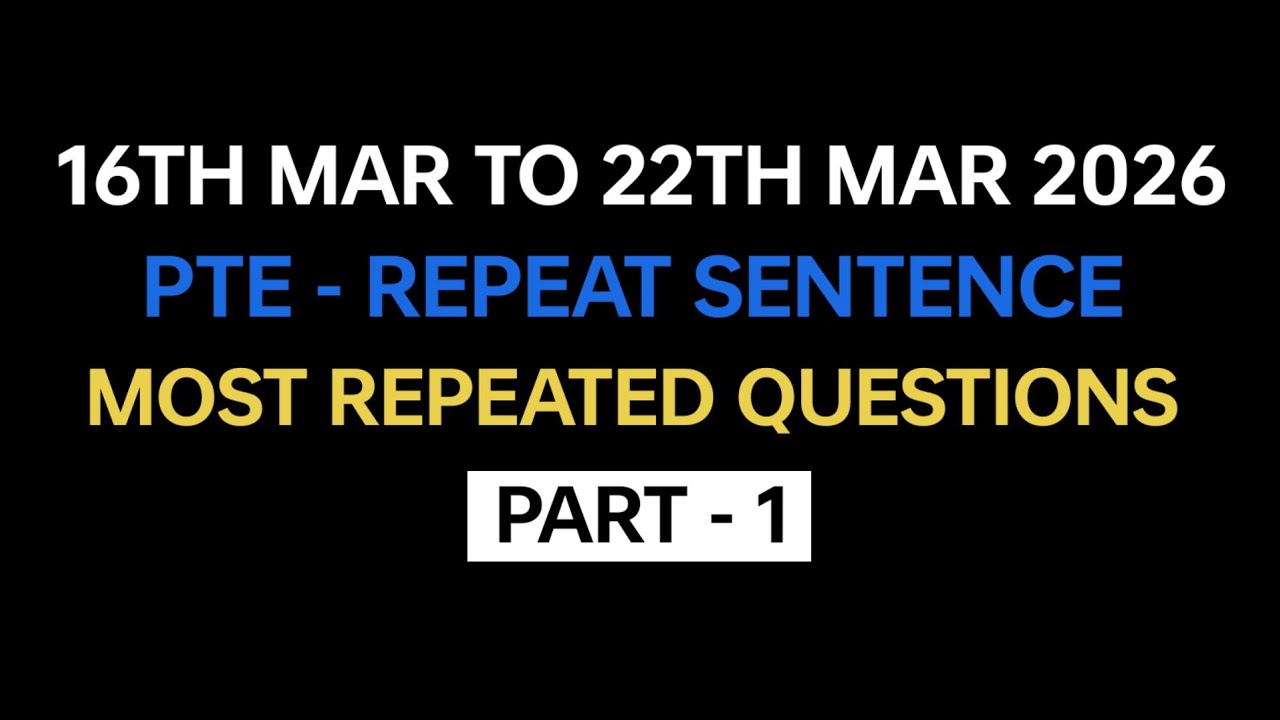 PTE Repeat Sentence (Part-1) March Exam Prediction | PTE Repeat Sentence Prediction 2026 #pte 