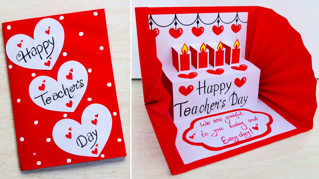 DIY Teacher's day pop-up card ideas // Happy teacher's day greetings card handmade