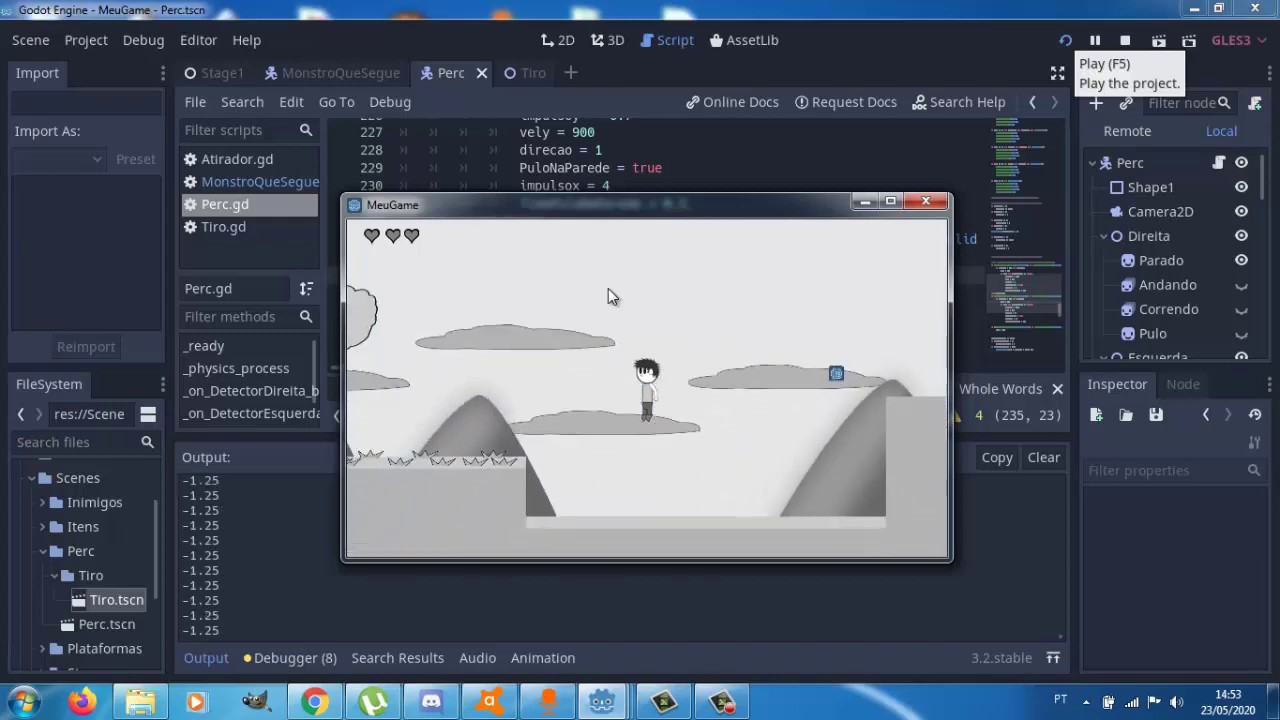 Como Criar Jogos de Plataforma 2d Godot 3 - 21 - Wall Jumn(Pulo na Parede)