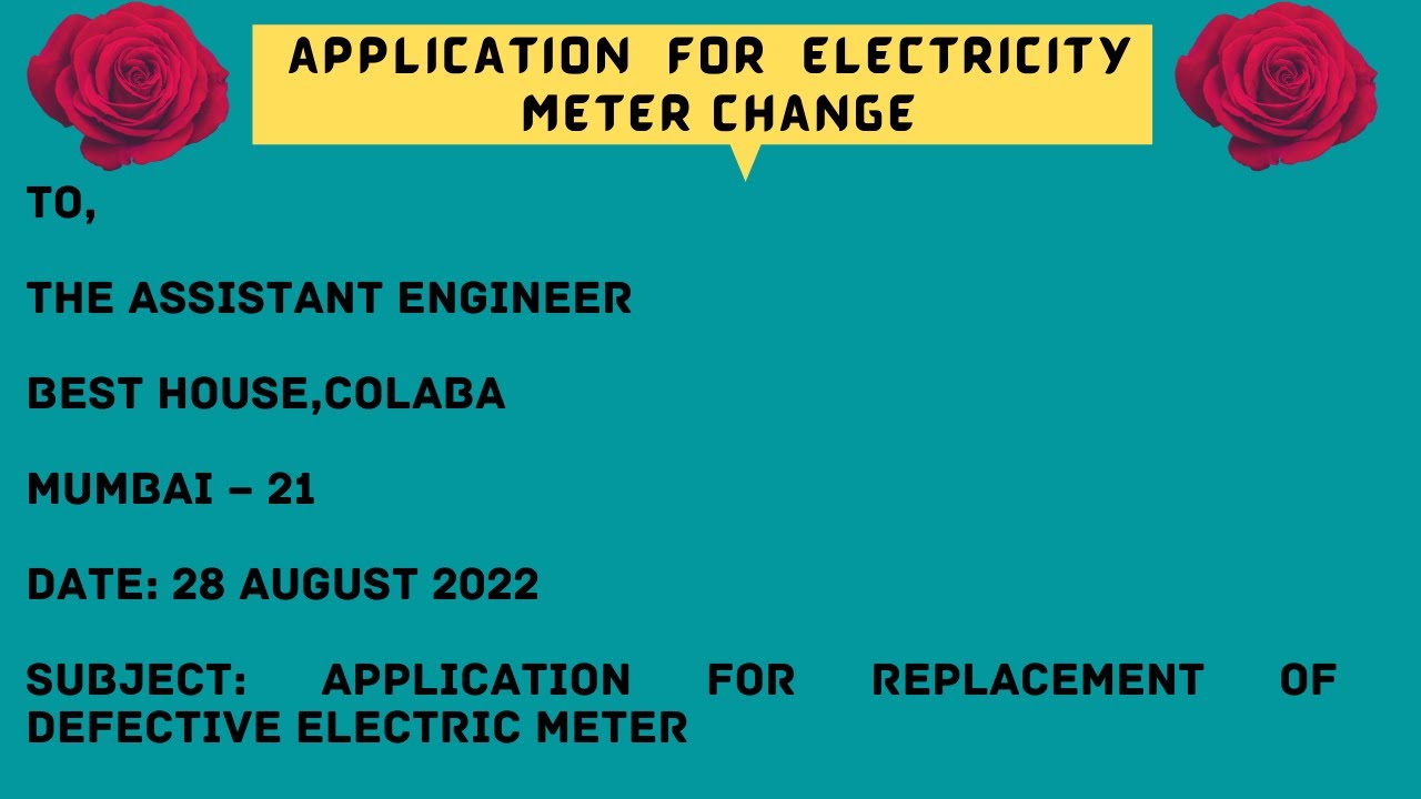 Application For Electricity Meter Exchange || Letter for Meter Change in English|| #sammylearnmantra