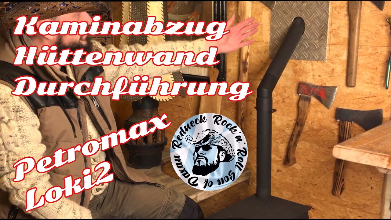 Petromax Loki2 Zeltofen, Einbau in Holzhütte Wanddurchführung Lochschablone Anleitung, installation