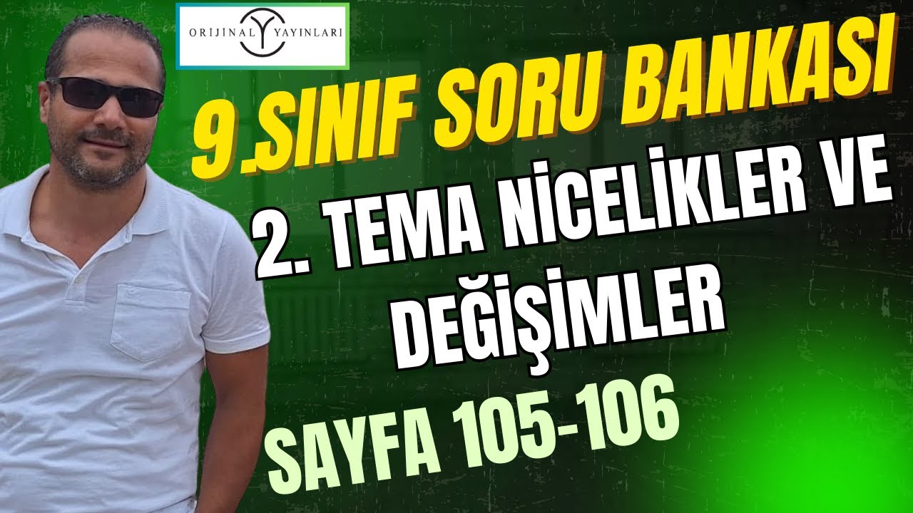9.SINIF ORİJİNAL MATEMATİK SORU BANKASI ÇÖZÜMLERİ 2026| SAYFA : 105-106#orijinalmatematik #matematik