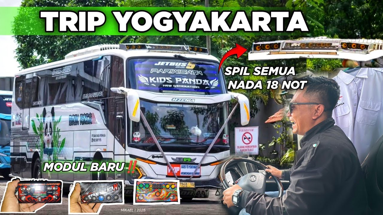 Telolet Basuri 18 Not Termerdu! Full Trip Bus Jogja Bareng Kids Panda 🤩🐼