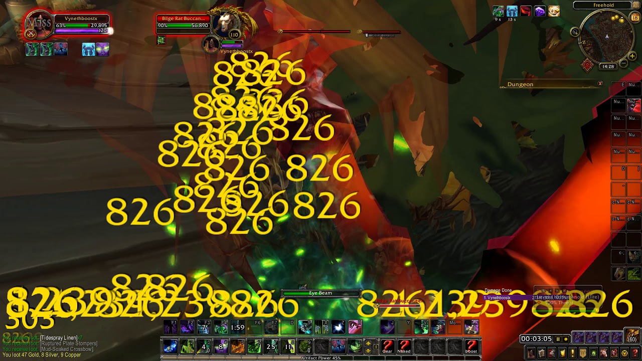 WoW Freehold boost lvl 111 DH twink (under 6min).