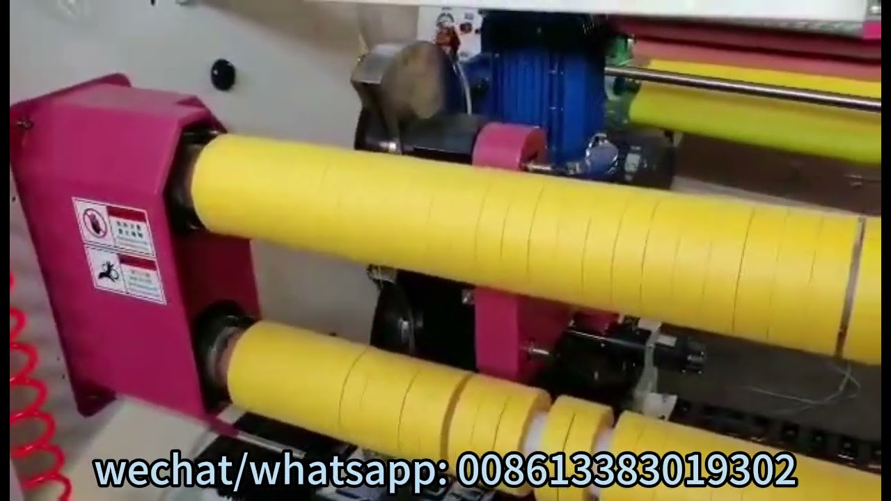 GD703 double shafts automatic adhesive tape cutting machine for masking paper tape #logrollcutter