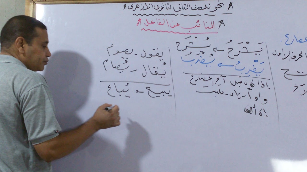 #نائب الفاعل# للصف الثاني الثانوي الازهري شرح الأستاذ طلعت أحمد صابر