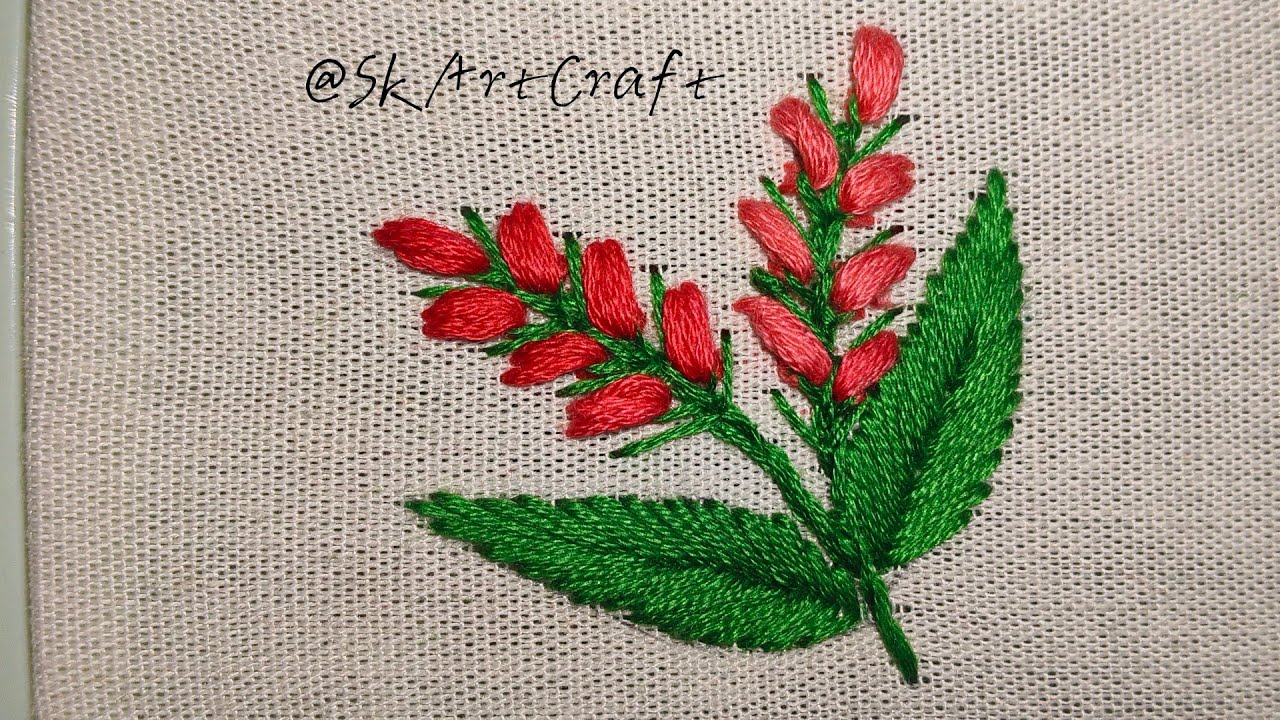 Beautiful flower embroidery design #embroidery #beginnersstitch #handwork #diy #viral #art #crochet 