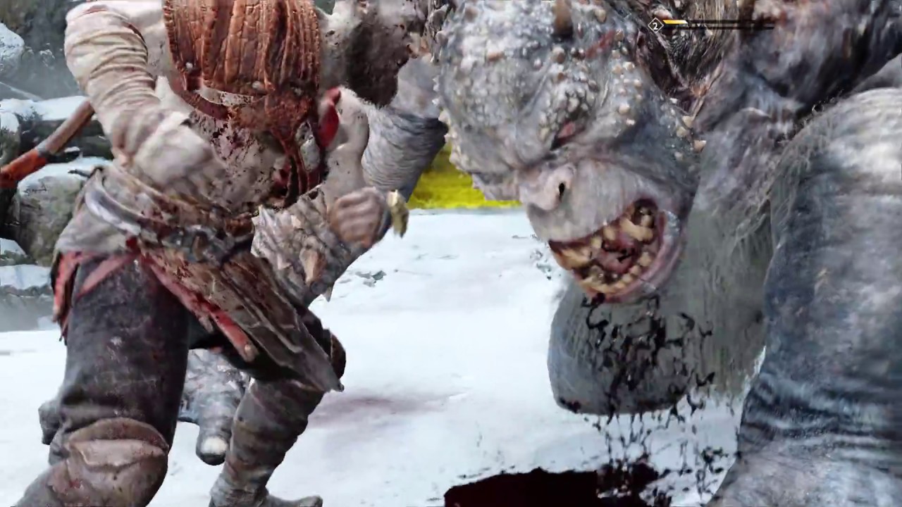 God of War 4 - Kratos vs Ogre (God of War 2018) PS4 Pro