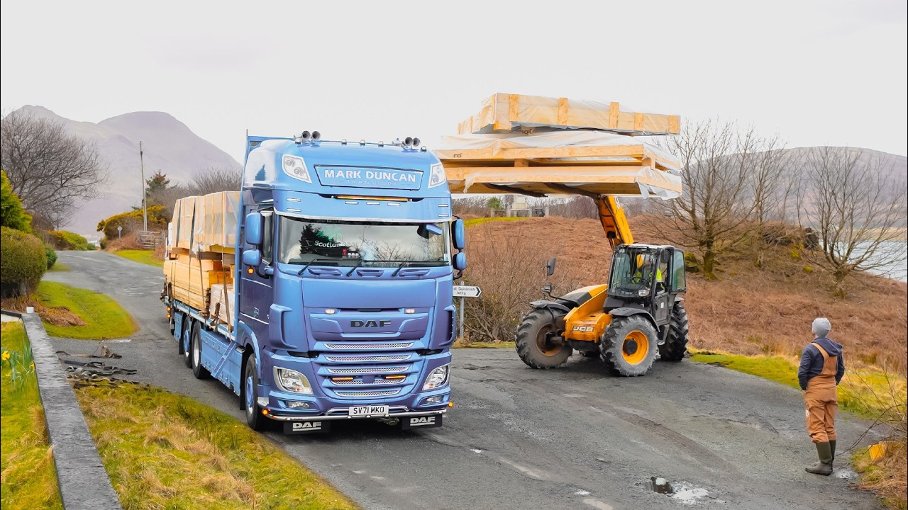 Home Delivery: our new house arrives on the island - by lorry.