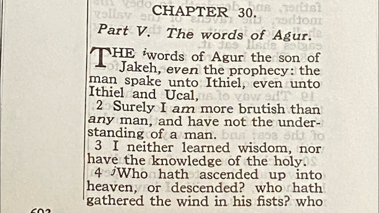 Proverbs Chapter 30 Reading 