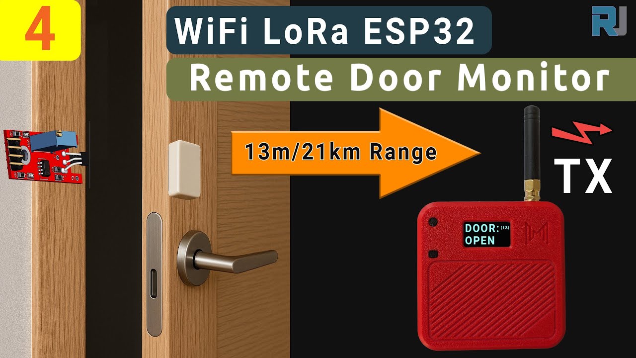 Remote Door Alert System from 13 mile 21 km Away  With LoRa – Off the Grid! (Heltec WiFi LoRa 32 V3)