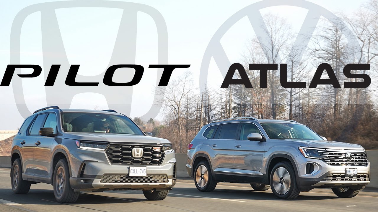 Битва за лучший семейный автомобиль: Honda Pilot 2024 против VW Atlas 2024. Поединок трёхрядных в...