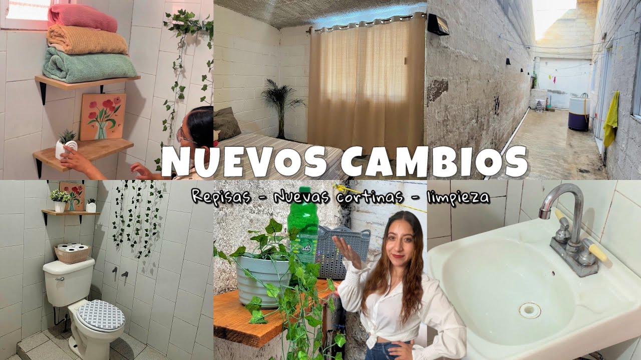 NUEVAS REPISAS 🪴por fin CORTINAS que queria ☺️ limpieza 🧹NUEVOS CAMBIOS✅