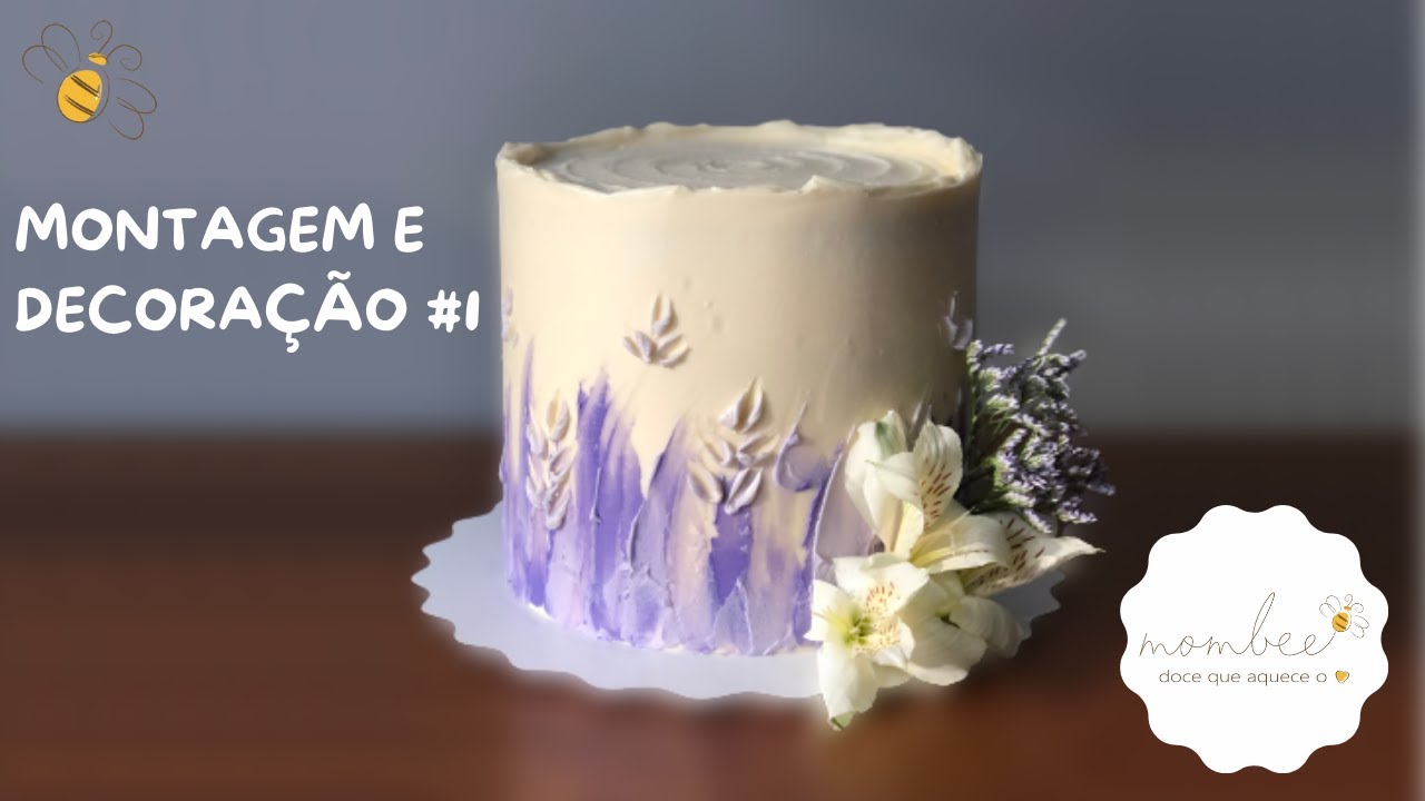 🧡🌸💐 MONTAGEM E DECORAÇÃO #1 - Bolo tons de lavanda 🌷🌺❣️