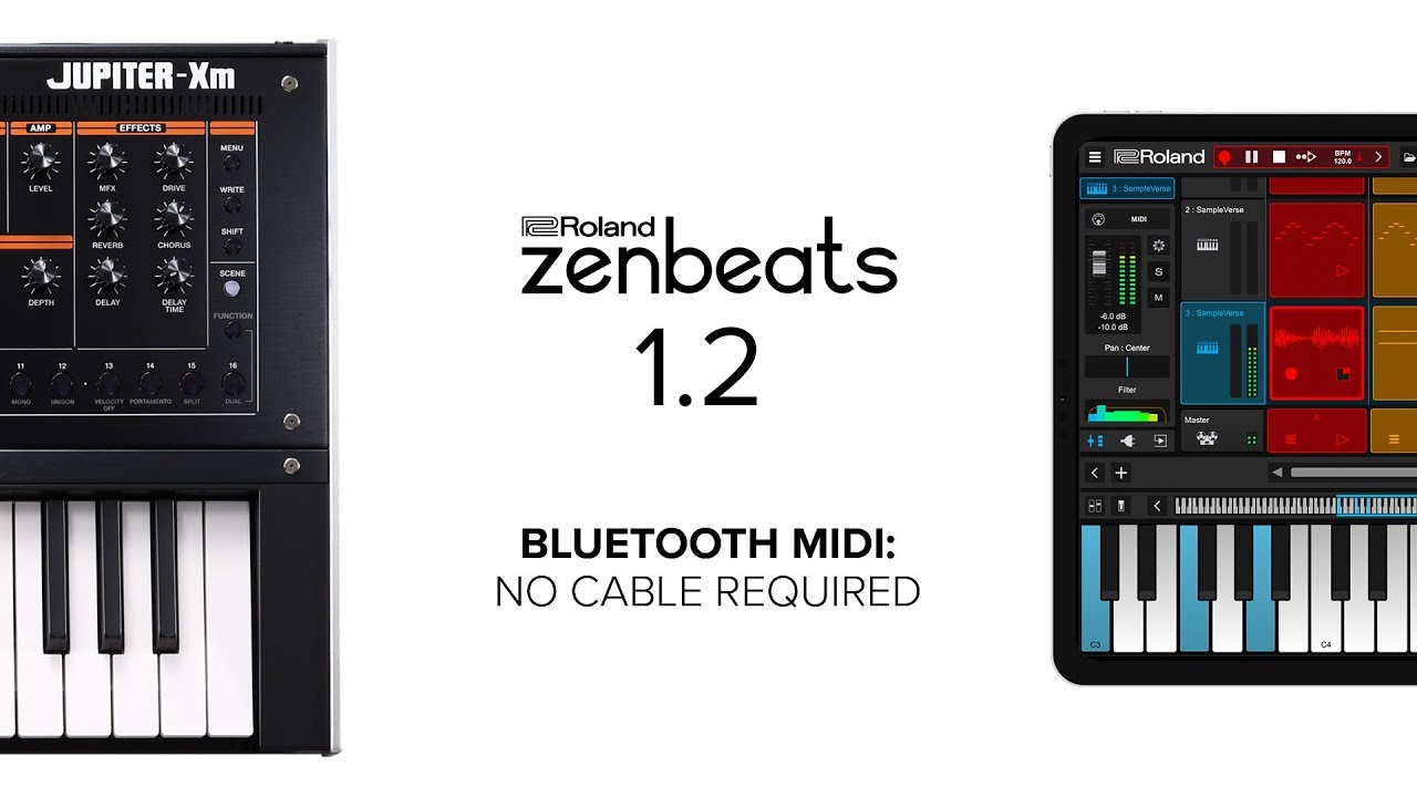 Zenbeats 1.2 Bluetooth MIDI with JUPITER-Xm