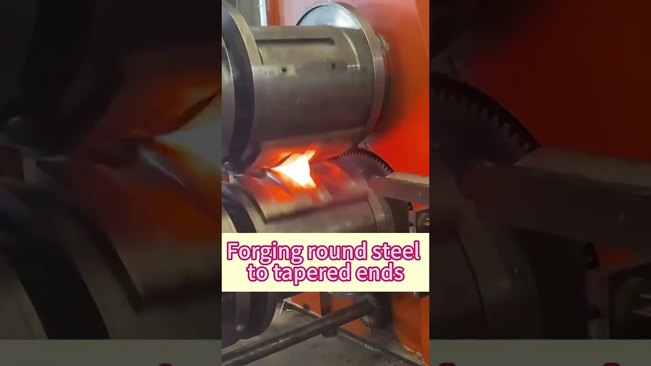 Such an simple process-turn the round steel end to tapered! Roll forging can easily achieve.