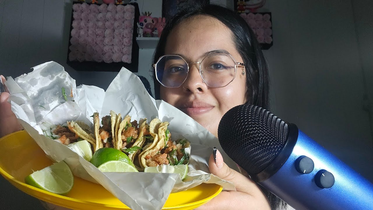 ASMR COMIENDO TACOS+PLATICA 🦷