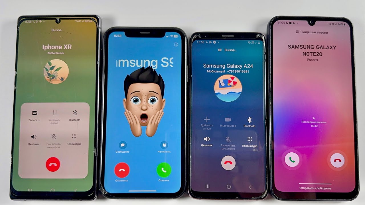 Incoming Call Samsung Galaxy Note 20 + IPhone XR + Samsung Galaxy S9 + Samsung Galaxy A24