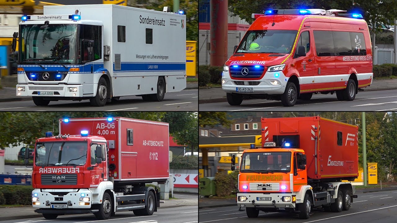 [GROßBRAND in HAGEN] - Einsatzfahrten der FEUERWEHR (mit mehreren WLF) + LANUV & weitere Einheiten!