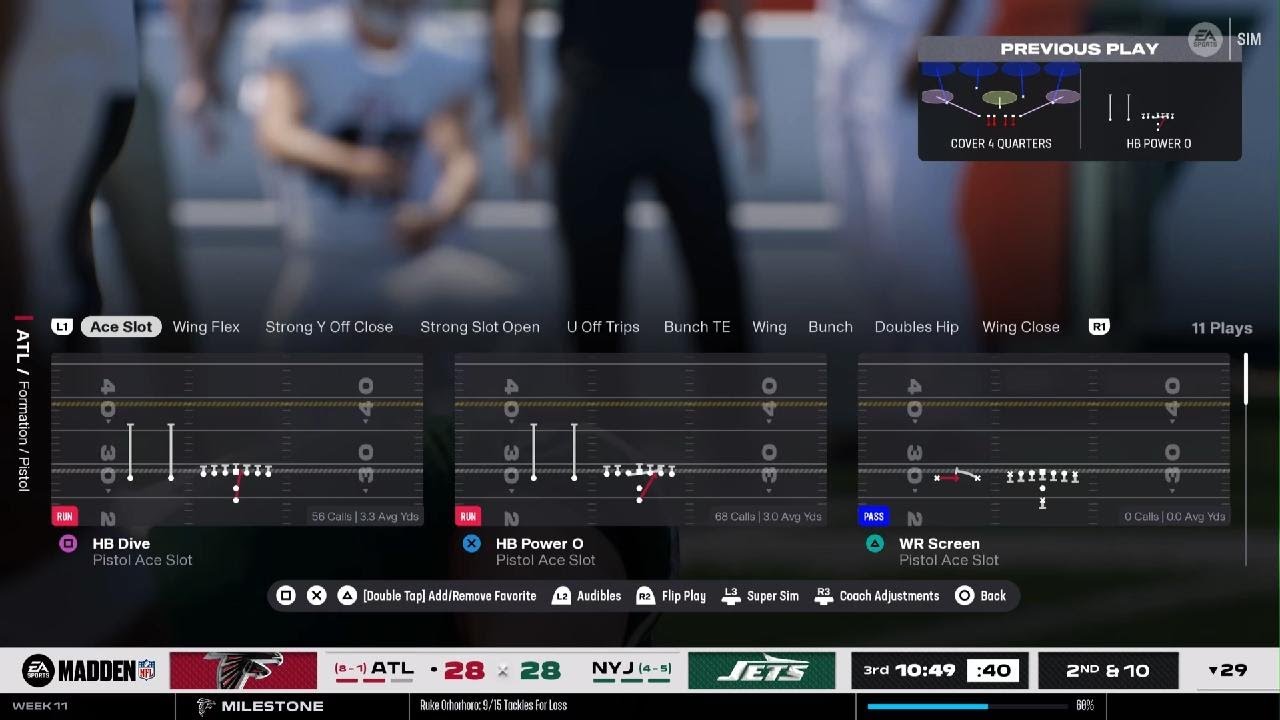 Madden NFL 26 FFY5 Week 12 Falcons Jets Second Half