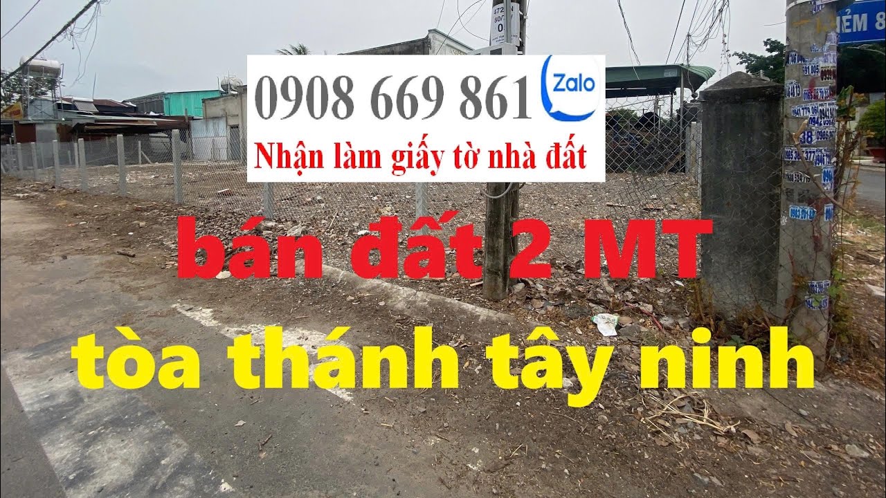 Bán đất 2 MT . DT 274 m2 . Phường hiệp ninh . tp tây ninh