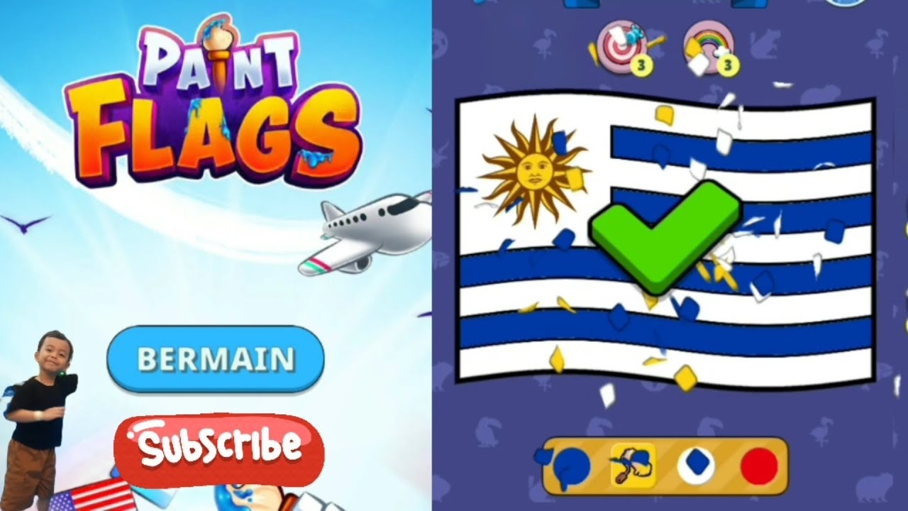 Paint Flags Negara & Dunia - Bolivia Uruguay Amerika Serikat Belize 