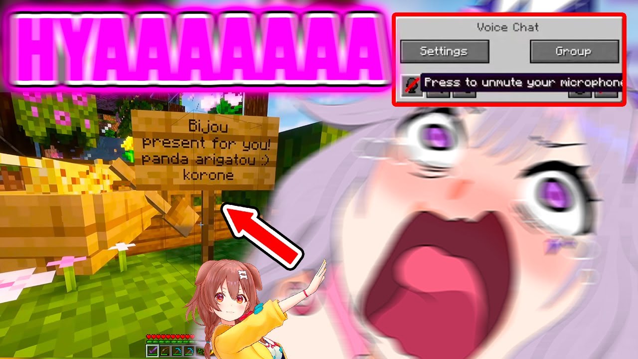 Biboo Had to Mute Herself to Scream After Seeing Korone’s Gift 【Hololive EN】