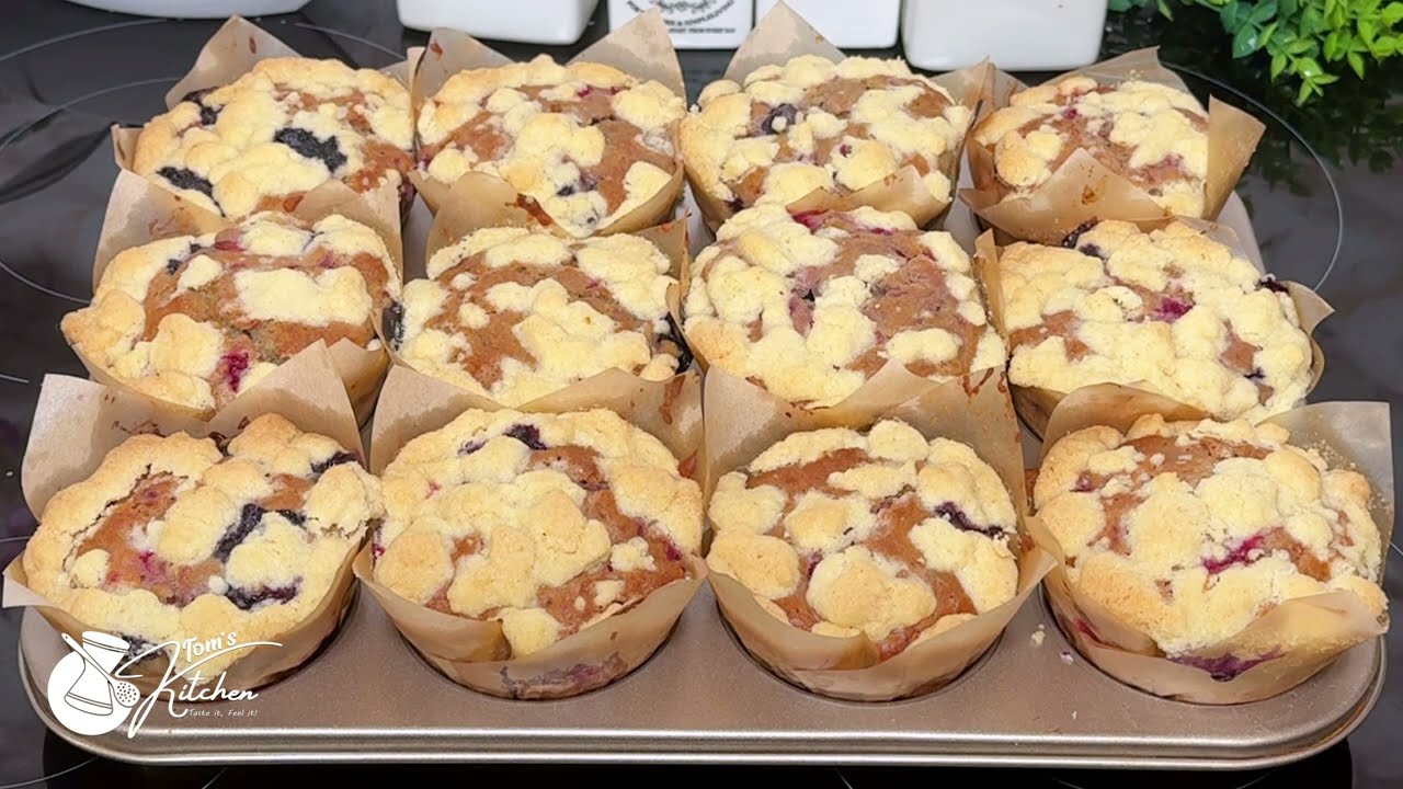 Triple Berry Streusel  Muffins Recipe
