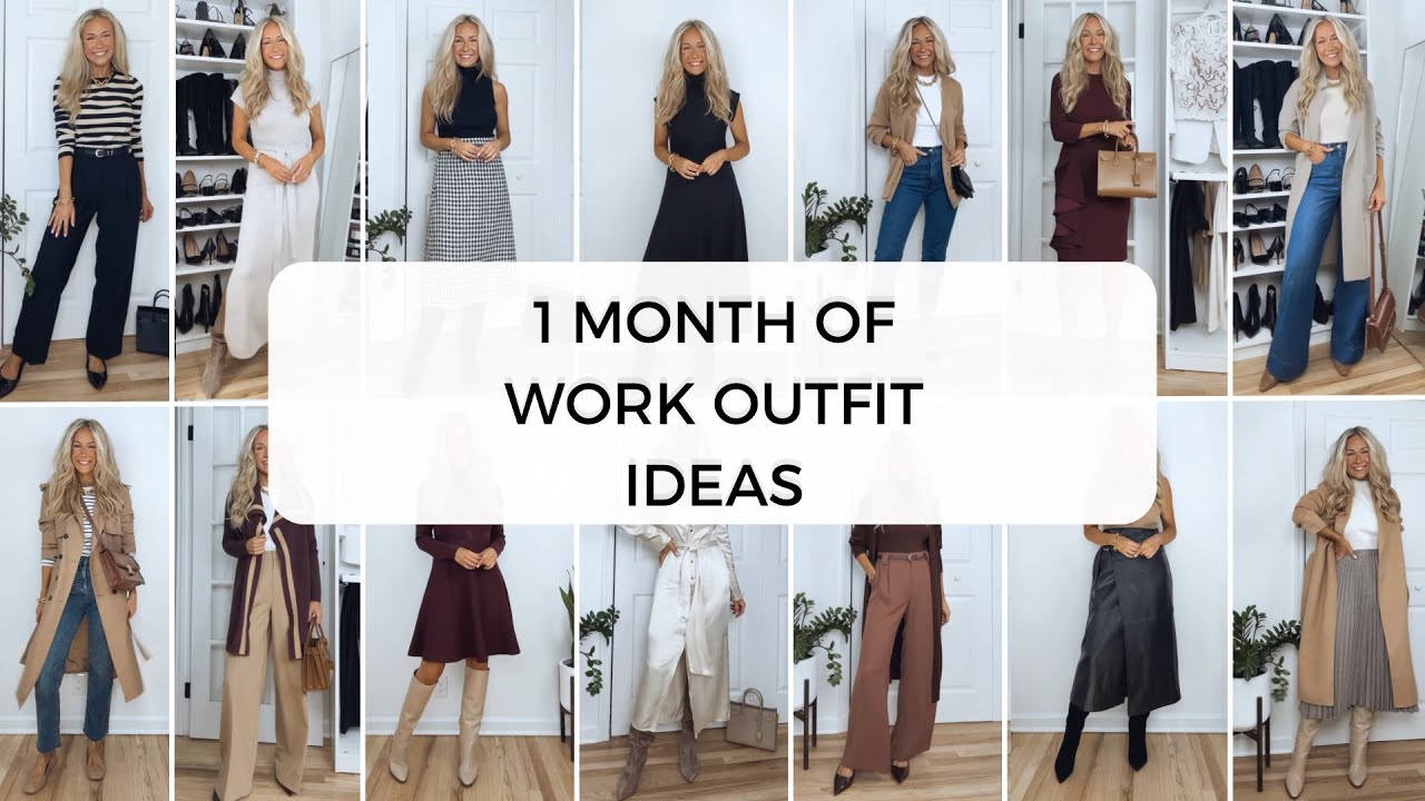 1 MONTH OF WORK OUTFIT IDEAS | Professional Work Office Wear Lookbook Fall