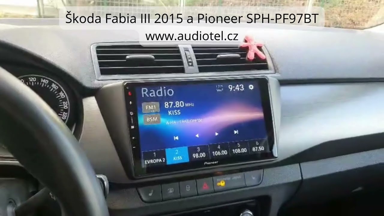ŠKODA FABIA III 2015 a Pioneer SPH PF97BT ukázka menu