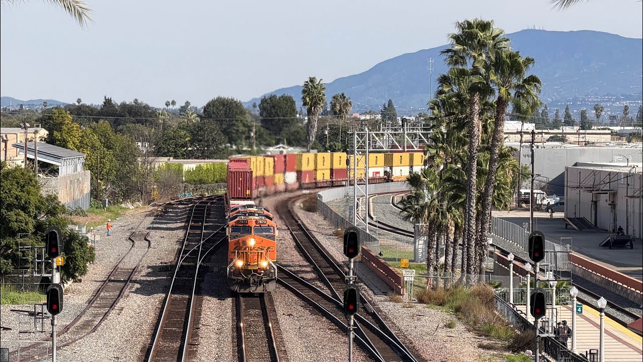 Trains at Fullerton in 4k in January 2026