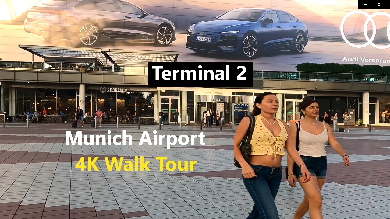 Munich Airport Tour: train station - check-in hall - tax-free stores to the boarding gates in T2