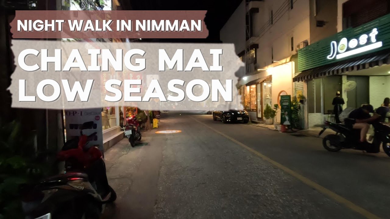 Night Walk in Nimman Chiang Mai 4K | Quiet Streets During Low Season (Thailand 2025)