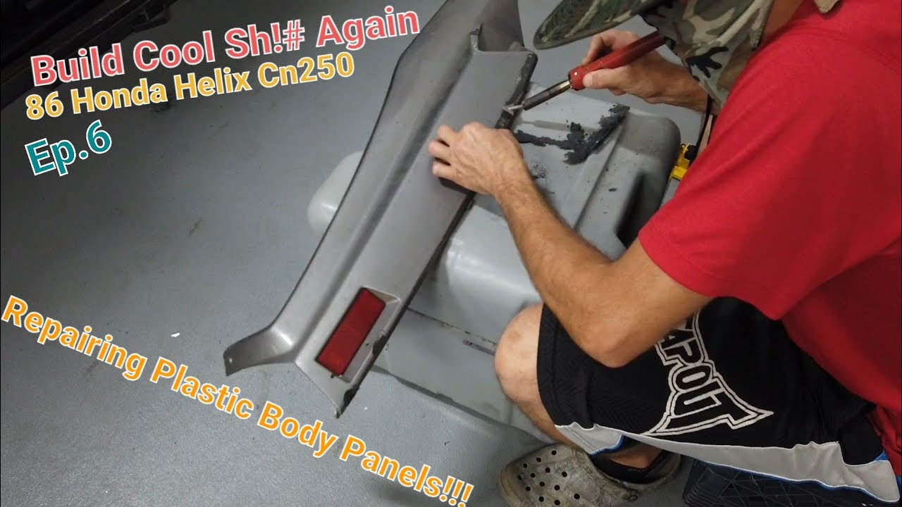 Repairing Plastic Body Panels On The 1986 Honda Helix Cn250 Ep.6