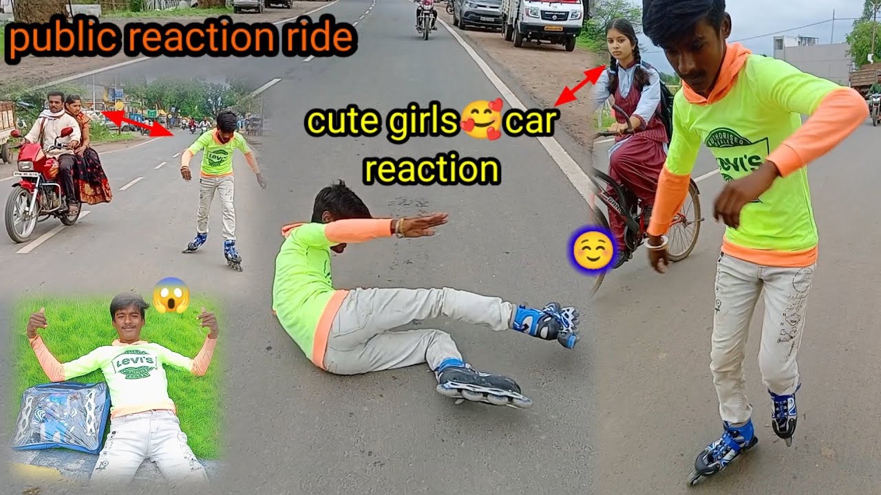 New🥇 reaction Block RideSkating Shoes Riding Block Public Reaction Fully Enjoy Video🇮🇳Lndia👌🏻