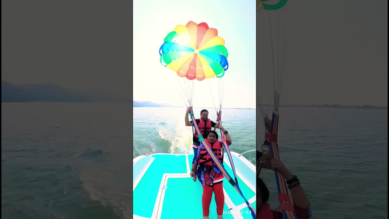 Parasailing at Hirakud Zeropoint Odisha  #parasailing #watersport #hirakud #adventure #shorts