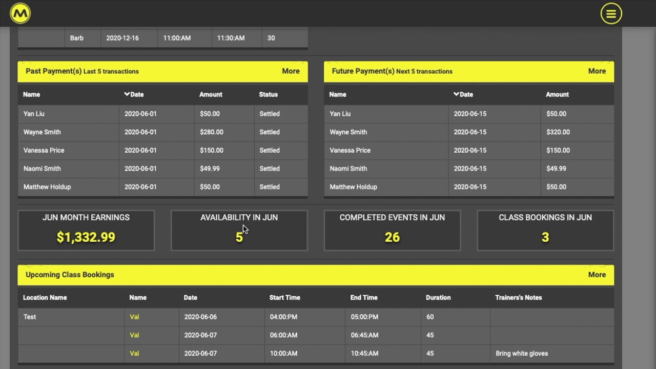 Dashboard & T&Cs