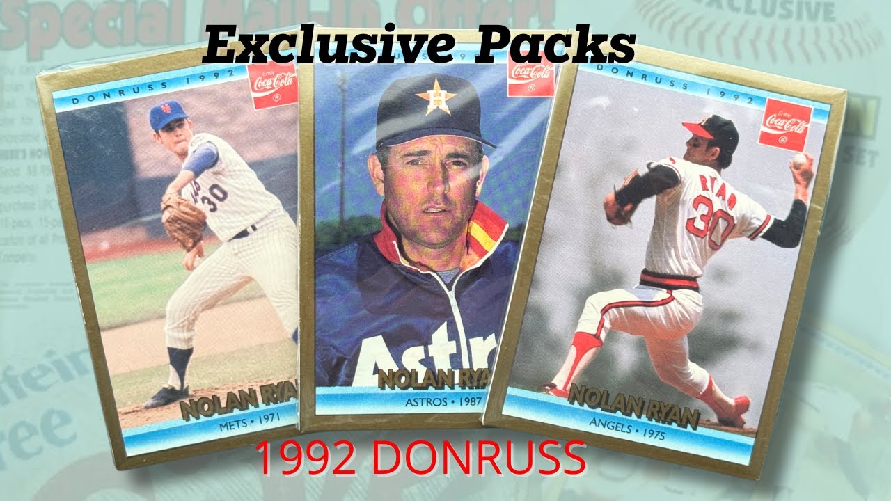1992 Donruss NOLAN RYAN Coca-Cola Baseball Card Packs & Set