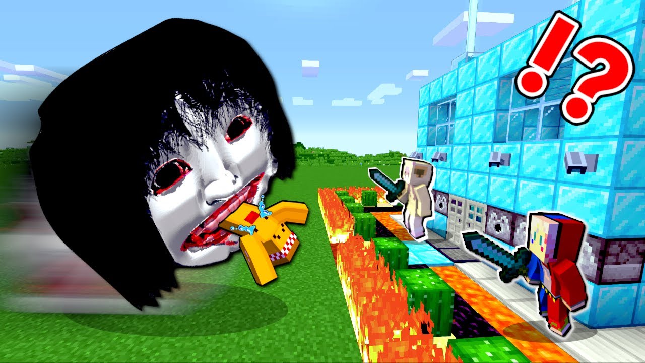 【ヨシエ vs セキュリティーハウス🔥】マイクラで恐怖の森の巨大な顔の化け物の襲撃を本気でクリアしようした結果⁉️【まいくら マインクラフト】ぽっぴんず