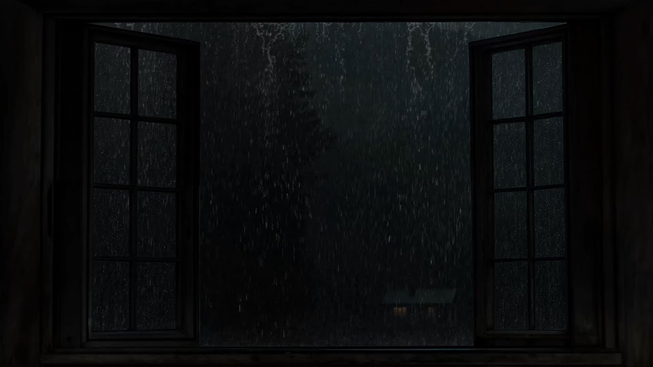 Dark Rain Night🌩️Thunderstorm Through the Window for Deep Sleep,Relaxation & Mental Clarity (No Ads)