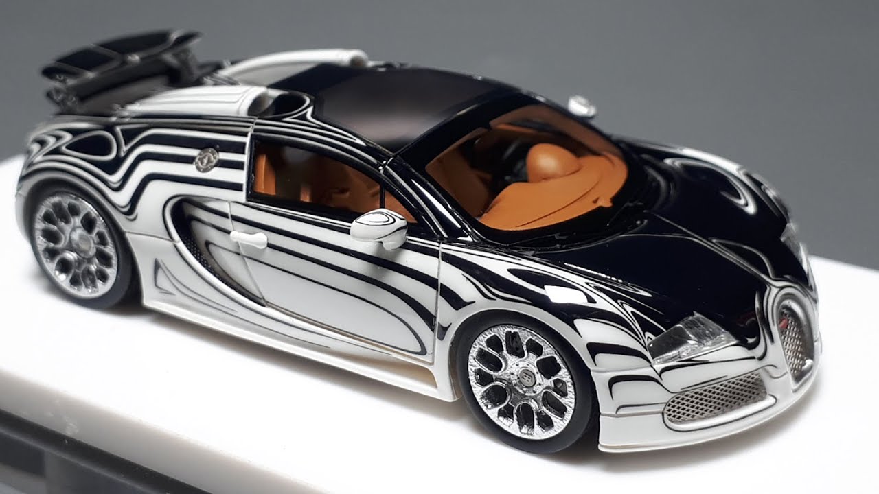 1/64 Bugatti Veyron ceramic L'Or Blanc glow in dark by LJM / Car's Lounge resin car model review