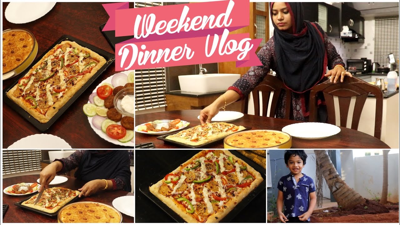 Full Dinner Feast in 1 Hour / Huge Chicken Salami Pizza / Basbousa / Haryali Kabab/ Zulfia's Recipes